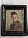 Period painted oil on canvas portrait of a Hitler Youth